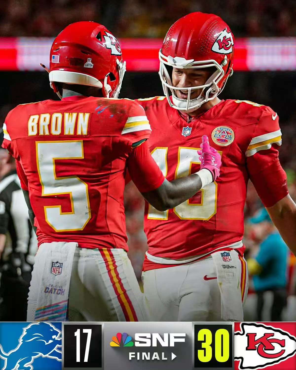 Malgré un début de saison difficile, les Chiefs ont poursuivi leur progression et ont battu les Lions.